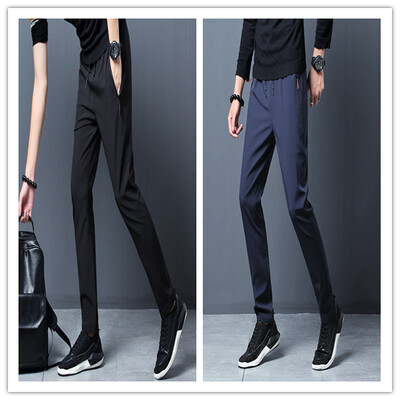 Καλοκαιρινό ανδρικό ice μεταξωτό παντελόνι casual slim fit κορεατική έκδοση ice silk παντελόνι αθλητικό παντελόνι ίσιο σωλήνα γρήγορο στέγνωμα p