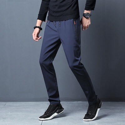 Καλοκαιρινό ανδρικό ice μεταξωτό παντελόνι casual slim fit κορεατική έκδοση ice silk παντελόνι αθλητικό παντελόνι ίσιο σωλήνα γρήγορο στέγνωμα p
