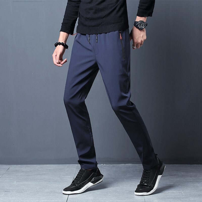 Καλοκαιρινό ανδρικό ice μεταξωτό παντελόνι casual slim fit κορεατική έκδοση ice silk παντελόνι αθλητικό παντελόνι ίσιο σωλήνα γρήγορο στέγνωμα p