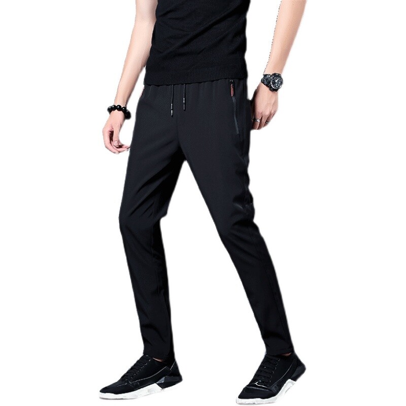 Καλοκαιρινό ανδρικό ice μεταξωτό παντελόνι casual slim fit κορεατική έκδοση ice silk παντελόνι αθλητικό παντελόνι ίσιο σωλήνα γρήγορο στέγνωμα p