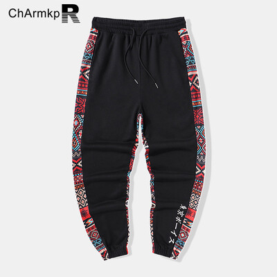 Ljeto ChArmkpR 2024 Muška odjeća Modne duge hlače Geometrijski uzorak Patchwork Hlače s uzicom Ulične hlače S-2XL