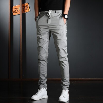 Ανδρικό μαύρο casual παντελόνι καλοκαιρινό κορεατικό ελαφρύ παντελόνι σε 4 χρώματα