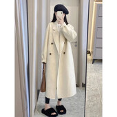 2023, nou sosire, pardesiu de lână, de lungime medie, în stil coreean, jachetă de lână cu senzație de înaltă calitate, în stil coreean, pentru toamnă/iarnă