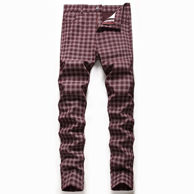 Ανδρικό καρό παντελόνι βρετανικού στυλ Four Seasons Daily Casual Ανδρικό παντελόνι Μεσαίο τέντωμα παντελόνι σε όλο το μήκος Παντελόνι κλασικής μόδας