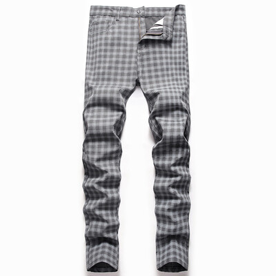 Ανδρικό καρό παντελόνι βρετανικού στυλ Four Seasons Daily Casual Ανδρικό παντελόνι Μεσαίο τέντωμα παντελόνι σε όλο το μήκος Παντελόνι κλασικής μόδας