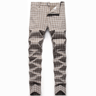 Ανδρικό καρό παντελόνι βρετανικού στυλ Four Seasons Daily Casual Ανδρικό παντελόνι Μεσαίο τέντωμα παντελόνι σε όλο το μήκος Παντελόνι κλασικής μόδας