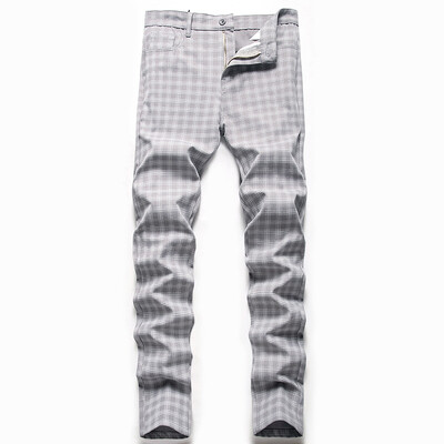 Ανδρικό καρό παντελόνι βρετανικού στυλ Four Seasons Daily Casual Ανδρικό παντελόνι Μεσαίο τέντωμα παντελόνι σε όλο το μήκος Παντελόνι κλασικής μόδας