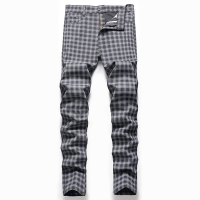 Ανδρικό καρό παντελόνι βρετανικού στυλ Four Seasons Daily Casual Ανδρικό παντελόνι Μεσαίο τέντωμα παντελόνι σε όλο το μήκος Παντελόνι κλασικής μόδας