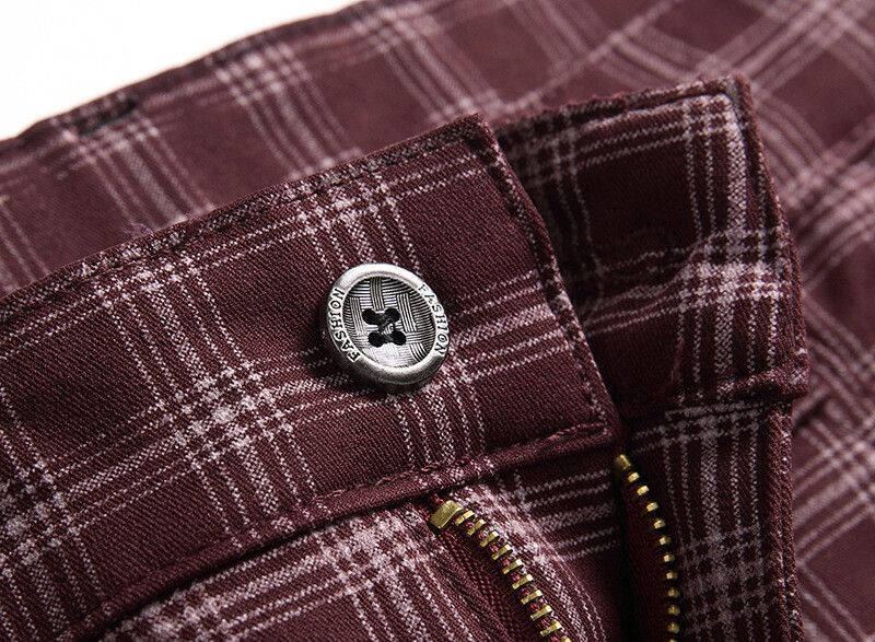 Ανδρικό καρό παντελόνι βρετανικού στυλ Four Seasons Daily Casual Ανδρικό παντελόνι Μεσαίο τέντωμα παντελόνι σε όλο το μήκος Παντελόνι κλασικής μόδας