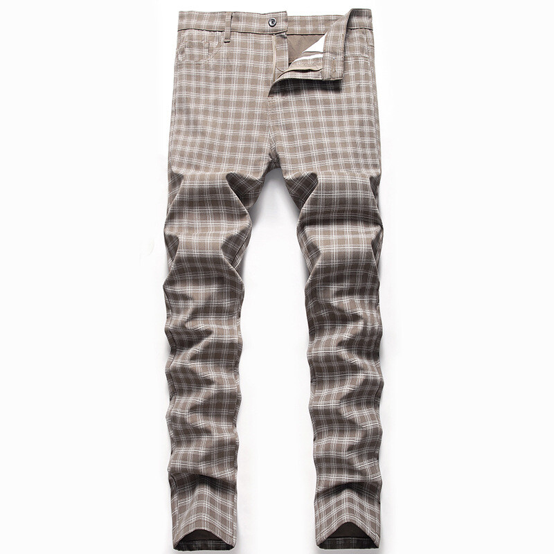 Ανδρικό καρό παντελόνι βρετανικού στυλ Four Seasons Daily Casual Ανδρικό παντελόνι Μεσαίο τέντωμα παντελόνι σε όλο το μήκος Παντελόνι κλασικής μόδας