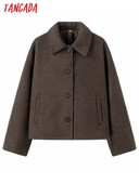 Tangada haină groasă de lână supradimensionată pentru femei, iarnă 2023, pardesiu cald pentru femei JA07