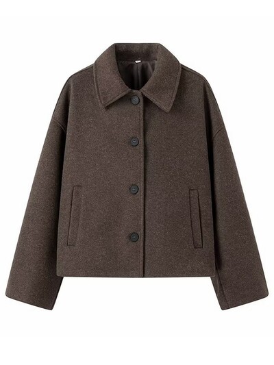 Tangada haină groasă de lână supradimensionată pentru femei, iarnă 2023, pardesiu cald pentru femei JA07