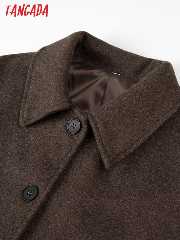 Tangada haină groasă de lână supradimensionată pentru femei, iarnă 2023, pardesiu cald pentru femei JA07