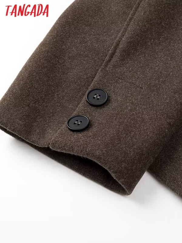 Tangada haină groasă de lână supradimensionată pentru femei, iarnă 2023, pardesiu cald pentru femei JA07