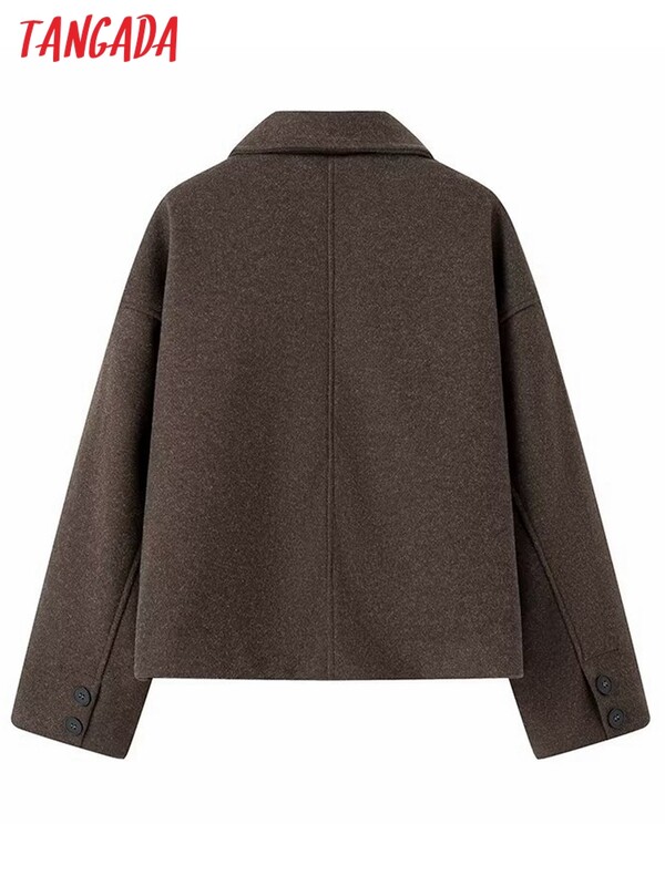 Tangada haină groasă de lână supradimensionată pentru femei, iarnă 2023, pardesiu cald pentru femei JA07