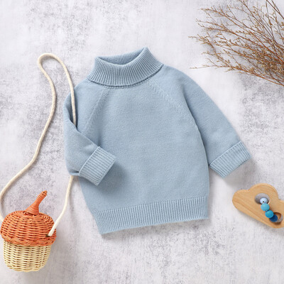 Rudens ziema jauni mazuļi, zēni, meitenes, džemperi ar apkakli bērniem, džemperi, vienkrāsains, trikotāžas džemperi bērnu apģērbi