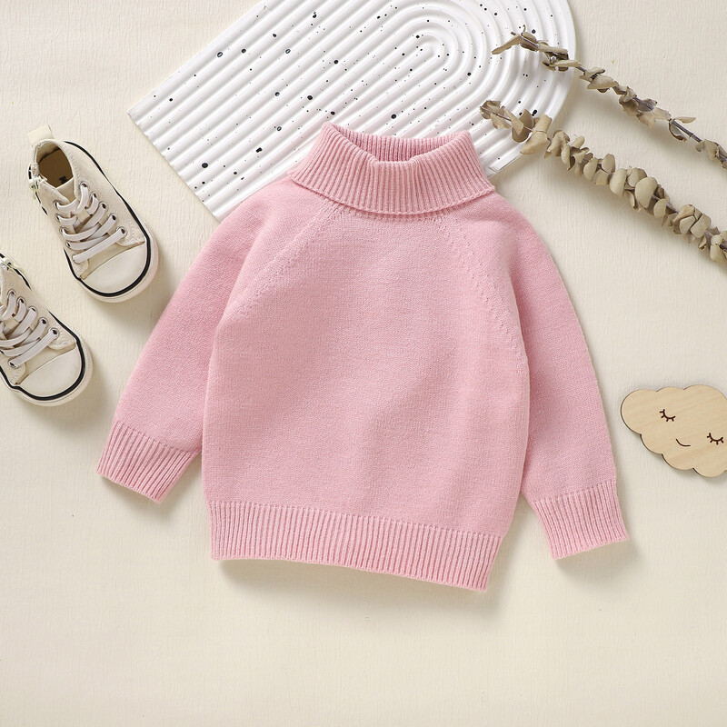 Rudens ziema jauni mazuļi, zēni, meitenes, džemperi ar apkakli bērniem, džemperi, vienkrāsains, trikotāžas džemperi bērnu apģērbi