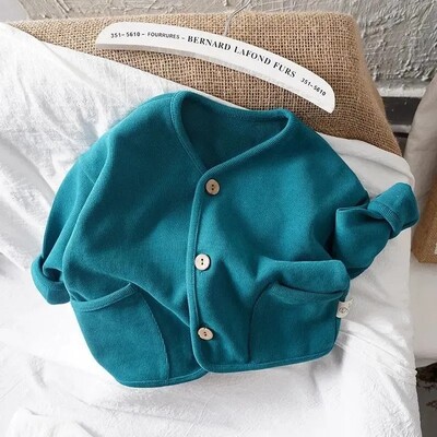 Jesen 2024. Novi dječji kardigan s dugim rukavima Dječji pamučni kaput za dječake Djevojčice Jednobojna jakna Dječji ležerni kardigan Dječja odjeća