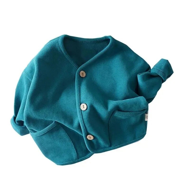 Jesen 2024. Novi dječji kardigan s dugim rukavima Dječji pamučni kaput za dječake Djevojčice Jednobojna jakna Dječji ležerni kardigan Dječja odjeća