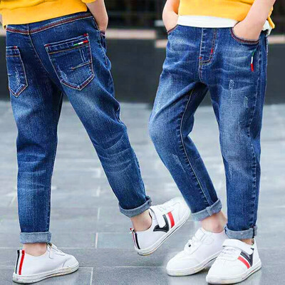 3-12 години Пролет Есен Дънки за тийнейджъри Момчета Slim Fit Ежедневни дълги панталони за деца Красиви деца Подарък за рожден ден
