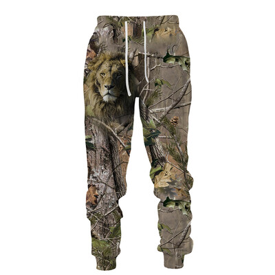 Muškarci, duge hlače, kampiranje na otvorenom, kamuflažni, ležerni lov na divlje životinje, jeleni, vepar, 3D print, trenirke, ribolov, fitness hlače, sportska odjeća