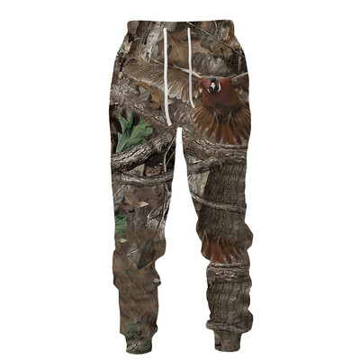 Muškarci, duge hlače, kampiranje na otvorenom, kamuflažni, ležerni lov na divlje životinje, jeleni, vepar, 3D print, trenirke, ribolov, fitness hlače, sportska odjeća