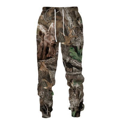 Muškarci, duge hlače, kampiranje na otvorenom, kamuflažni, ležerni lov na divlje životinje, jeleni, vepar, 3D print, trenirke, ribolov, fitness hlače, sportska odjeća