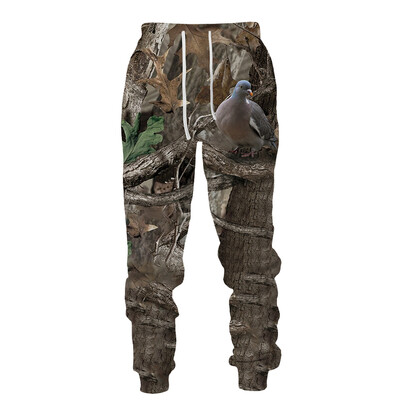 Muškarci, duge hlače, kampiranje na otvorenom, kamuflažni, ležerni lov na divlje životinje, jeleni, vepar, 3D print, trenirke, ribolov, fitness hlače, sportska odjeća