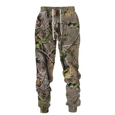 Muškarci, duge hlače, kampiranje na otvorenom, kamuflažni, ležerni lov na divlje životinje, jeleni, vepar, 3D print, trenirke, ribolov, fitness hlače, sportska odjeća