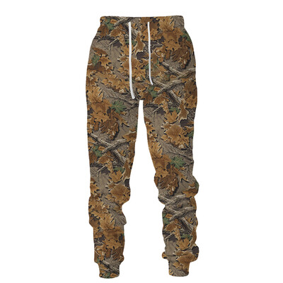 Muškarci, duge hlače, kampiranje na otvorenom, kamuflažni, ležerni lov na divlje životinje, jeleni, vepar, 3D print, trenirke, ribolov, fitness hlače, sportska odjeća