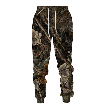 Muškarci, duge hlače, kampiranje na otvorenom, kamuflažni, ležerni lov na divlje životinje, jeleni, vepar, 3D print, trenirke, ribolov, fitness hlače, sportska odjeća