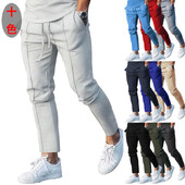 Primăvară Toamnă Pantaloni casual noi pentru bărbați Moda Mișcare Pantaloni confortabili de alergare cu buzunare elastice Pantaloni creion cu șnur