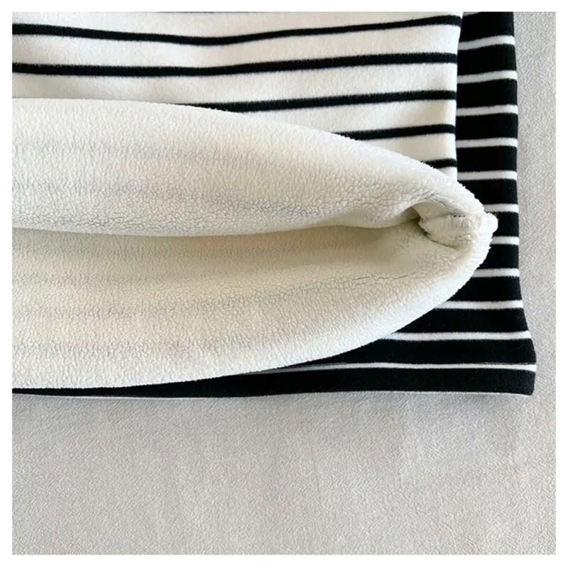 Nova košulja s podstavljenim donjim dijelom za dječake, djevojčice, dječja topla odjeća s prugastim O-izrezom, dječja jesensko-zimska moda, ležerni pulover 12M-12Y