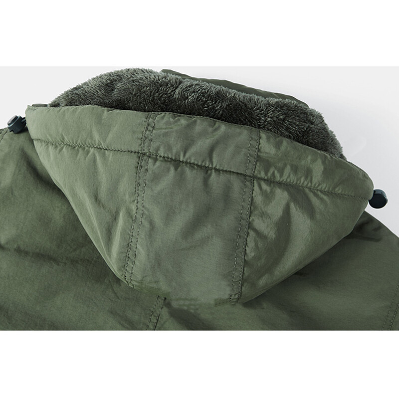 Ανδρικά Streetwear Windbreaker Parkas Χειμερινό μπουφάν Ανδρικά Παχύ Fleece Μπουφάν Παλτό Αποσπώμενο Φούτερ Ανδρικά ρούχα με βαμβακερή επένδυση