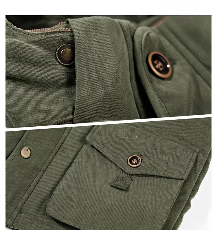 Vintage χοντρό μάλλινο ανδρικό μπουφάν 2024 Νέο χειμωνιάτικο φλις επένδυση Πάρκα με ζεστή κουκούλα ανδρικό αντιανεμικό βαμβακερό τζάκετ για σκι