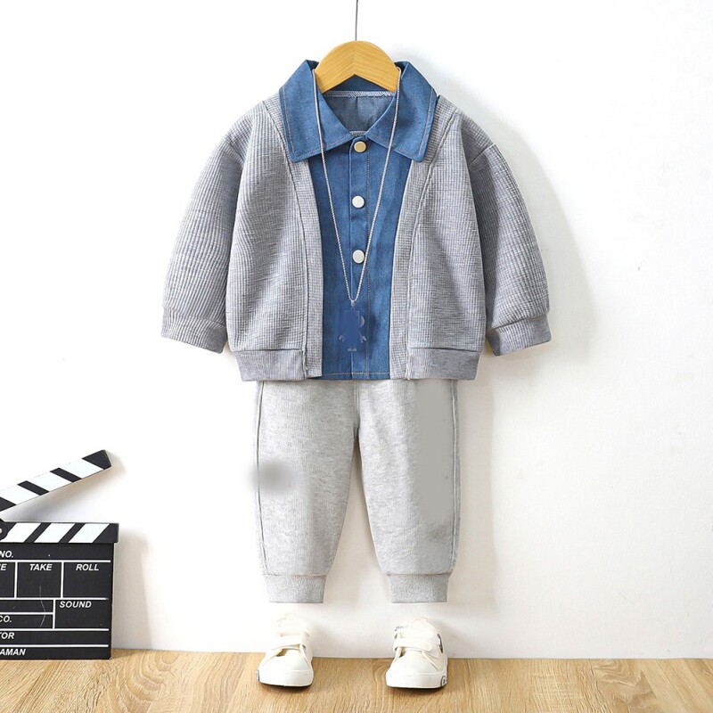 Moda za proljeće i jesen, dječja jeans jakna za dječake, dječja traper bluza, jakna, kardigan dugih rukava, kaput, odjeća za malu djecu