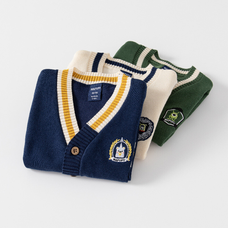 Băieți eleganți Pulovere Uniforme școlare pentru copii Cardigane de iarnă Bumbac Copii mici Tricoturi pentru copii Jachete Haine pentru copii