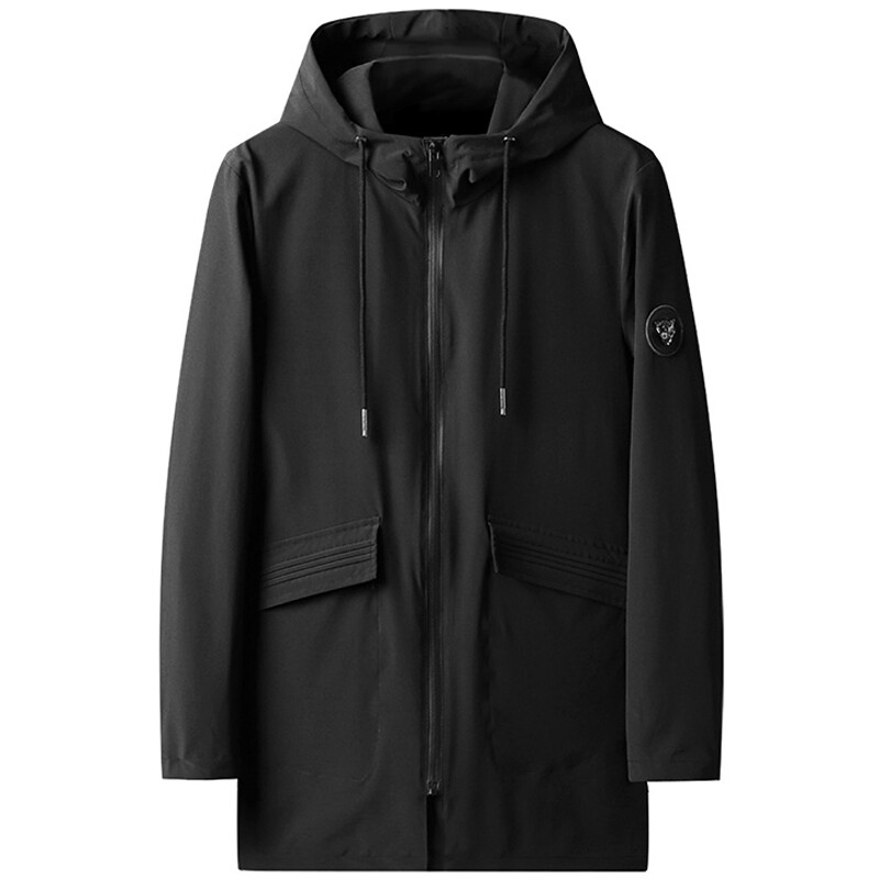 2024 New Plus Size Ανδρικό χειμωνιάτικο ζεστό μπουφάν Fleece Parka Παλτό Μαύρη με κουκούλα αντιανεμικό Outwear Fleec Jacket Long Parkas 8XL