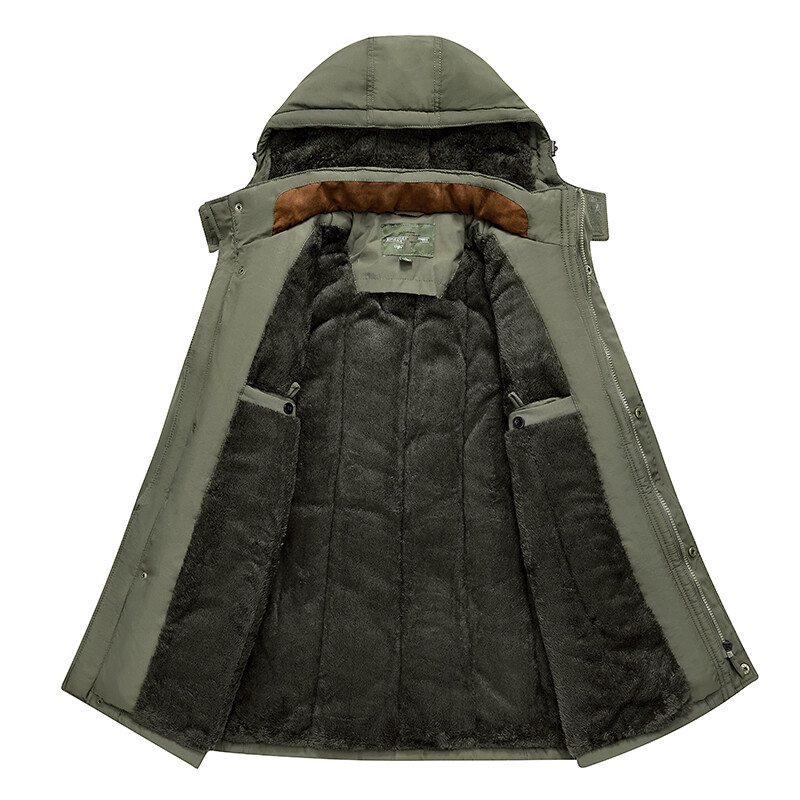 Χειμερινά ανδρικά στρατιωτικά πάρκα casual fleece χοντρό ζεστά ανδρικά πάρκα αντιανεμικά μπουφάν μόδας με κουκούλα Ανδρικό τζάκετ από βαμβάκι