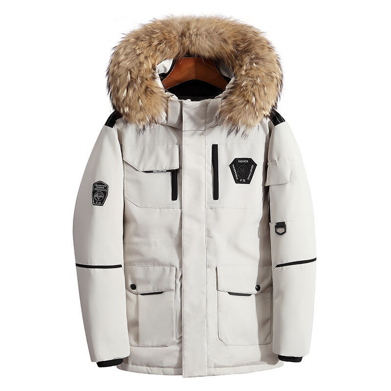 Ανδρικά πουπουλένια μπουφάν Big Real Fur Collar Warm Parka -30 Degrees Ανδρικά casual 90% White Duck Down Παλτό Χειμώνας Χιόνι Παχύ πανωφόρι