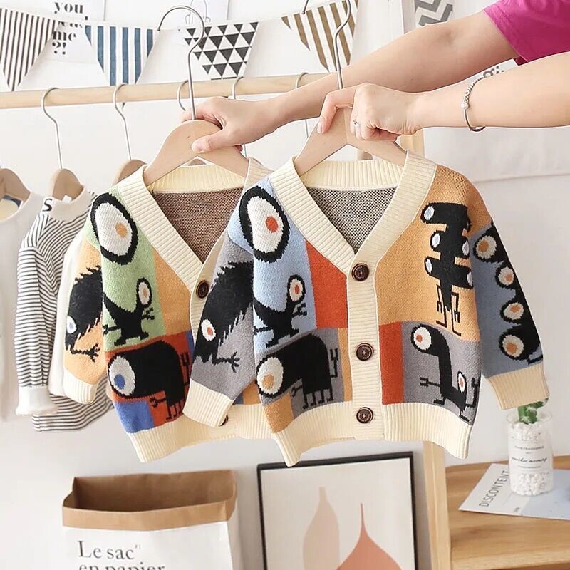 2023 Primăvara Toamnă Copii Desene Animate Cardigan Pulover Haine Băieți Copii Drăguți Paltoane Copii Îmbrăcăminte exterioară Jachete Îmbrăcăminte Moda