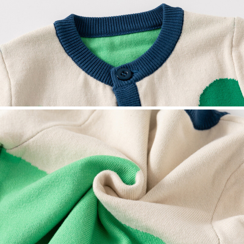 Poiste kampsun 2-8a laste kevadine ja sügisene pastoraalses stiilis kootud peen puuvillane jakk