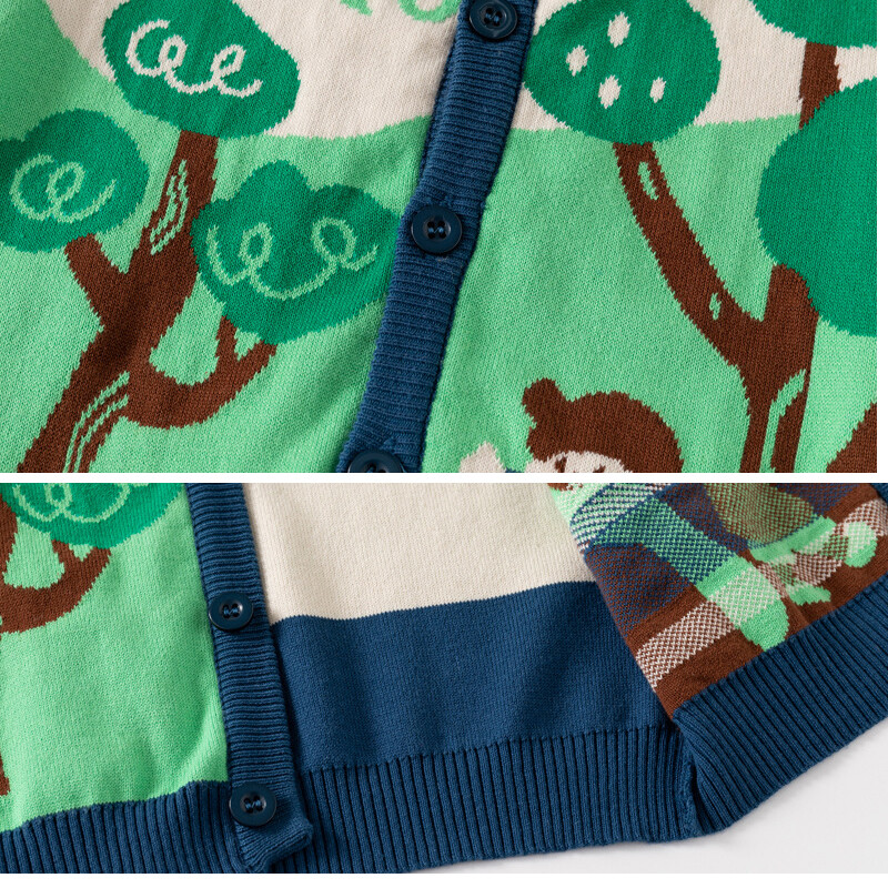 Poiste kampsun 2-8a laste kevadine ja sügisene pastoraalses stiilis kootud peen puuvillane jakk