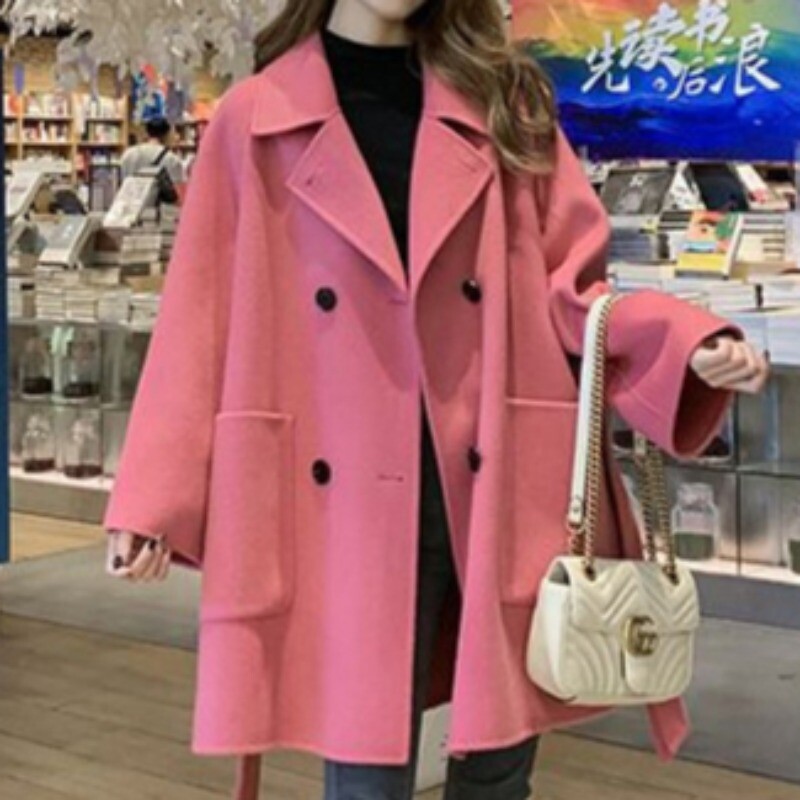 Παλτό Preppy Style Turn-down γιακά Fleece Γυναικείο φλις μπουφάν Lady casual μακρυμάνικο πανωφόρι Φθινοπωρινά πανωφόρια για χιόνι