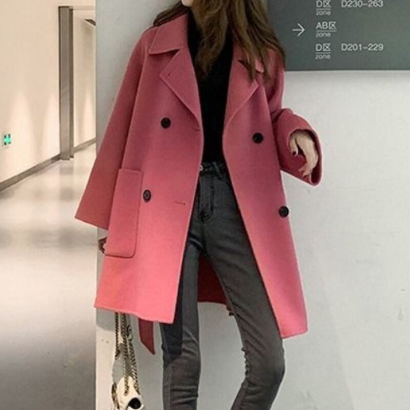 Παλτό Preppy Style Turn-down γιακά Fleece Γυναικείο φλις μπουφάν Lady casual μακρυμάνικο πανωφόρι Φθινοπωρινά πανωφόρια για χιόνι