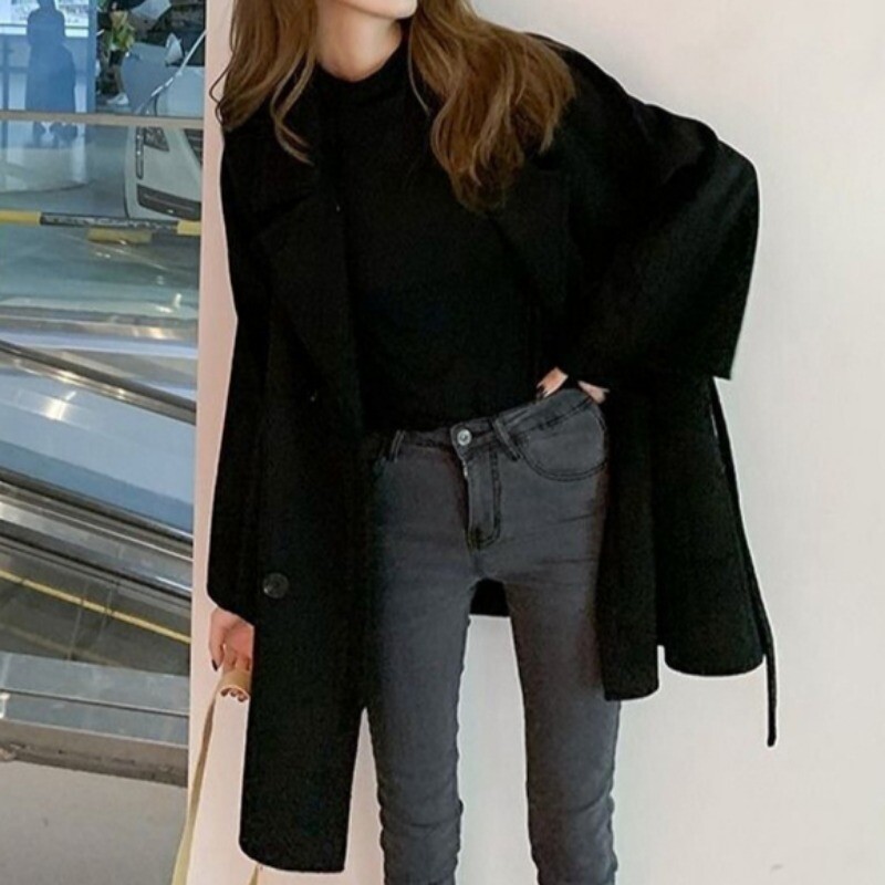 Παλτό Preppy Style Turn-down γιακά Fleece Γυναικείο φλις μπουφάν Lady casual μακρυμάνικο πανωφόρι Φθινοπωρινά πανωφόρια για χιόνι