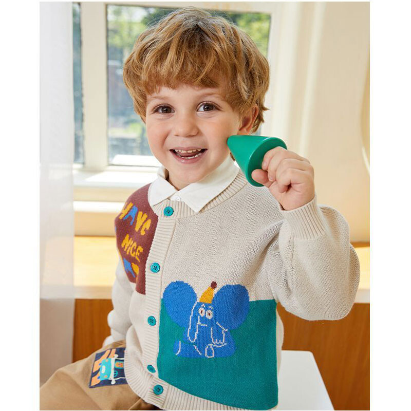 Dječji pleteni kardigan Proljeće Jesen Dječački pulover Jakne u boji za djecu Kaputi za djevojčice Topla gornja odjeća za bebe