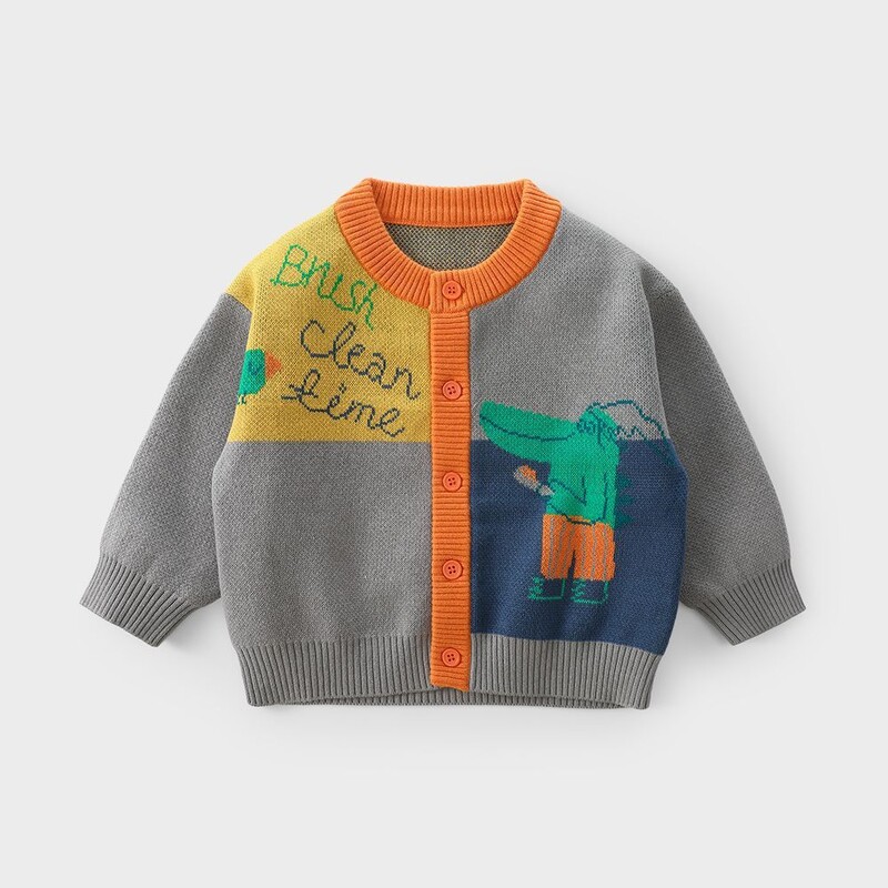 Dječji pleteni kardigan Proljeće Jesen Dječački pulover Jakne u boji za djecu Kaputi za djevojčice Topla gornja odjeća za bebe