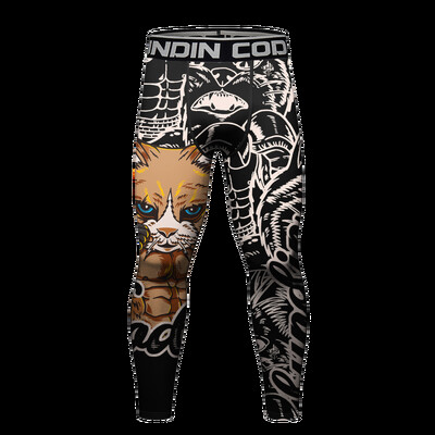 Ανδρικό κολάν συμπίεσης θερμικής προπόνησης τρεξίματος Ποδηλατικό παντελόνι με επένδυση για άντρες Πεζοπορία Τζόκινγκ Bjj No Gi Spats UV Protection