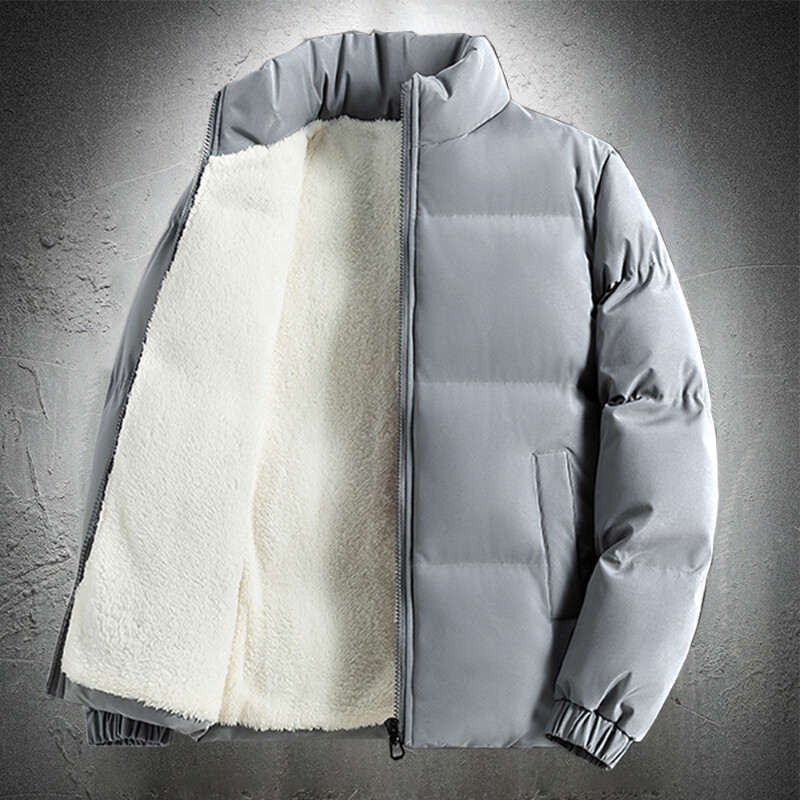 Φθινοπωρινό χειμερινό σταντ γιακά Casual παλτό Puffer Jacket Ανδρικά μπουφάν με φλις επένδυση Παχύ Ζεστό βαμβακερό μπουφάν με επένδυση Plus Size